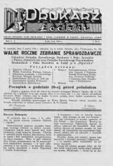 Drukarz Łódzki: organ Związku Zawodowego Drukarzy i Pokrewnych Zawodów w Polsce 1939 luty nr 2