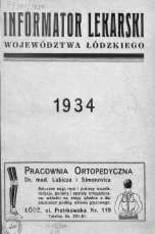 Informator Lekarski Województwa Łódzkiego 1934