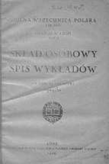 Wolna Wszechnica Polska. Oddział w Łodzi. Skład Osobowy i Spis Wykładów 1929/1930