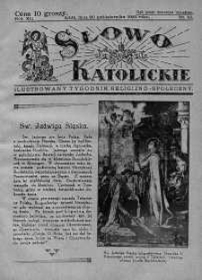 Słowo Katolickie : Tygodnik Ilustrowany Poświęcony Sprawom Religijno-Społecznym 20 październik 1935 nr 42