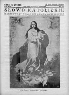 Słowo Katolickie : Tygodnik Ilustrowany Poświęcony Sprawom Religijno-Społecznym 5 grudzień 1937 nr 49