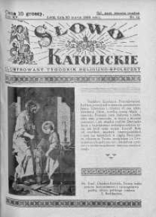 Słowo Katolickie : Tygodnik Ilustrowany Poświęcony Sprawom Religijno-Społecznym 20 marzec 1938 nr 12