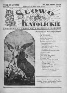 Słowo Katolickie : Tygodnik Ilustrowany Poświęcony Sprawom Religijno-Społecznym 15 maj 1938 nr 20