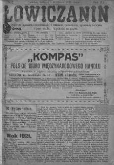 Łowiczanin: tygodnik społeczno- ekonomiczny i polityczny, poświęcony sprawom Łowicza i jego okolic. 1921, R. XI