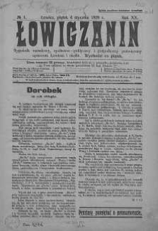 Łowiczanin: tygodnik społeczno- ekonomiczny i polityczny, poświęcony sprawom Łowicza i jego okolic. 1929, R. XX