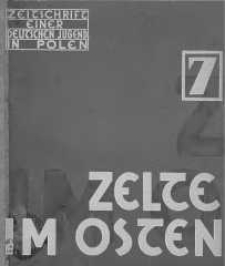 Zelte im Osten. Zeitschrift einer Deutschen Jugend in Polen Jg 1 : 1934 nr 7