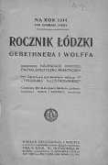 Rocznik Łódzki Gebethnera i Wolffa : na rok 1914 : kalendarz encyklopedyczno-praktyczny