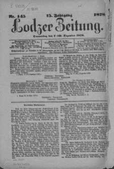 Lodzer Zeitung 1878, nr 145; Jg 15