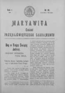 Maryawita. Czciciel Przenejświętszego Sakramentu 5 wrzesień 1907 nr 36