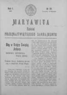 Maryawita. Czciciel Przenejświętszego Sakramentu 19 wrzesień 1907 nr 38
