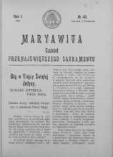 Maryawita. Czciciel Przenejświętszego Sakramentu 3 październik 1907 nr 40