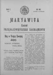 Maryawita. Czciciel Przenejświętszego Sakramentu 14 listopad 1907 nr 46