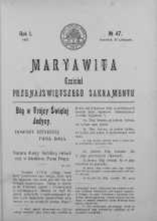 Maryawita. Czciciel Przenejświętszego Sakramentu 21 listopad 1907 nr 47