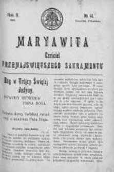 Maryawita. Czciciel Przenejświętszego Sakramentu 2 kwiecień 1908 nr 14
