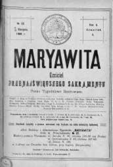Maryawita. Czciciel Przenejświętszego Sakramentu 27 sierpień 1908 nr 35