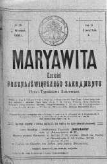 Maryawita. Czciciel Przenejświętszego Sakramentu 24 wrzesień 1908 nr 39