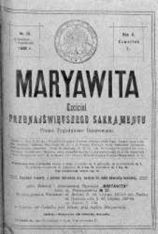 Maryawita. Czciciel Przenejświętszego Sakramentu 1 październik 1908 nr 40