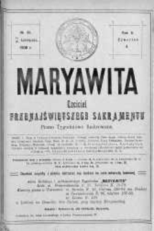 Maryawita. Czciciel Przenejświętszego Sakramentu 26 listopad 1908 nr 48