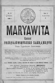 Maryawita. Czciciel Przenejświętszego Sakramentu 24 grudzień 1908 nr 52