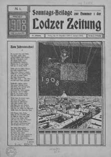 Sonntags-Beilage żur Nummer... der Lodzer Zeitung, Jg45, 1908 nr 1-52/53