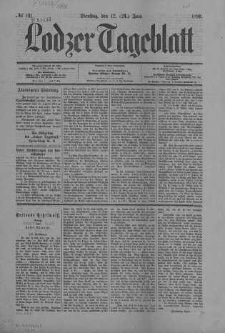 Lodzer Tageblatt: Erscheint 6 Mai Wochentlich 1890 nr 141