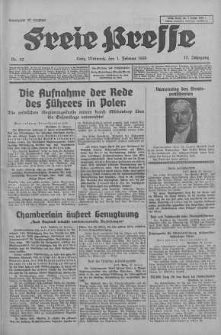 Lodzer Freie Presse : verbreitetste deutsche Tageszeitung in Polen 1939, nr 32-59