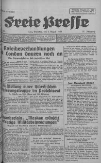 Lodzer Freie Presse : verbreitetste deutsche Tageszeitung in Polen 1939, nr 213-243