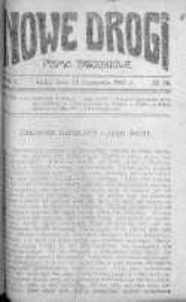 Nowe Drogi : pismo tygodniowe poświęcone sprawom odrodzenia moralno-religijnego i oświaty 13 listopad 1921 nr 26
