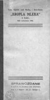 Sprawozdanie "Kropli Mleka" za rok 1927/32