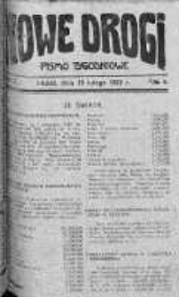 Nowe Drogi : pismo tygodniowe poświęcone sprawom odrodzenia moralno-religijnego i oświaty 19 luty 1922 nr 8