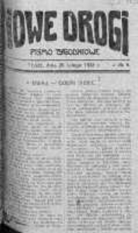 Nowe Drogi : pismo tygodniowe poświęcone sprawom odrodzenia moralno-religijnego i oświaty 26 luty 1922 nr 9