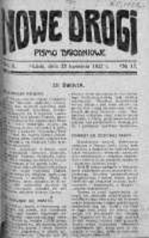 Nowe Drogi : pismo tygodniowe poświęcone sprawom odrodzenia moralno-religijnego i oświaty 23 kwiecień 1922 nr 17
