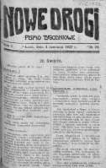 Nowe Drogi : pismo tygodniowe poświęcone sprawom odrodzenia moralno-religijnego i oświaty 4 czerwiec 1922 nr 23