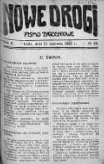Nowe Drogi : pismo tygodniowe poświęcone sprawom odrodzenia moralno-religijnego i oświaty 11 czerwiec 1922 nr 24
