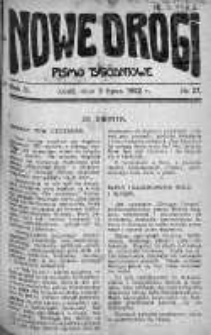 Nowe Drogi : pismo tygodniowe poświęcone sprawom odrodzenia moralno-religijnego i oświaty 2 lipiec 1922 nr 27