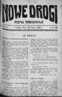 Nowe Drogi : pismo tygodniowe poświęcone sprawom odrodzenia moralno-religijnego i oświaty 16 lipiec 1922 nr 29