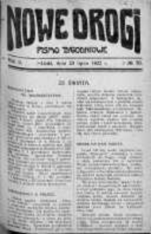 Nowe Drogi : pismo tygodniowe poświęcone sprawom odrodzenia moralno-religijnego i oświaty 23 lipiec 1922 nr 30