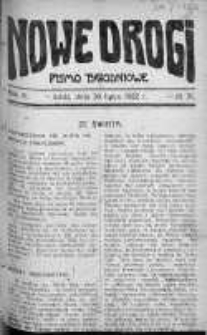 Nowe Drogi : pismo tygodniowe poświęcone sprawom odrodzenia moralno-religijnego i oświaty 30 lipiec 1922 nr 31