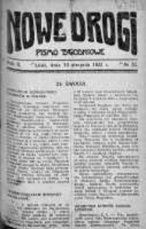 Nowe Drogi : pismo tygodniowe poświęcone sprawom odrodzenia moralno-religijnego i oświaty 13 sierpień 1922 nr 33