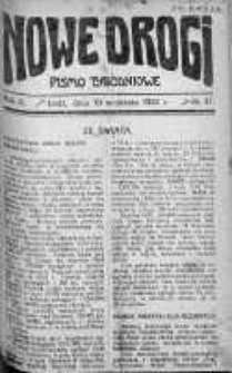 Nowe Drogi : pismo tygodniowe poświęcone sprawom odrodzenia moralno-religijnego i oświaty 10 wrzesień 1922 nr 37