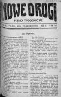 Nowe Drogi : pismo tygodniowe poświęcone sprawom odrodzenia moralno-religijnego i oświaty 15 październik 1922 nr 42