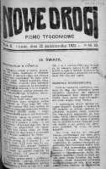 Nowe Drogi : pismo tygodniowe poświęcone sprawom odrodzenia moralno-religijnego i oświaty 22 październik 1922 nr 43