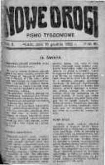 Nowe Drogi : pismo tygodniowe poświęcone sprawom odrodzenia moralno-religijnego i oświaty 10 grudzień 1922 nr 50