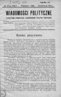 Wiadomości Polityczne: Czasopismo Poświęcone Zagadnieniom Polityki Narodowej 1918 styczeń/luty nr 13-14