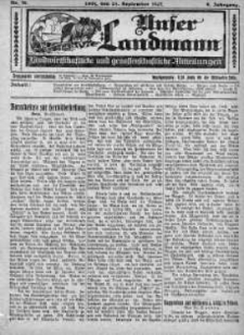 Unser Landmann 25 September Jg. 9. 1927 Nr. 18