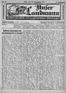 Unser Landmann 20 November Jg. 9. 1927 Nr. 22