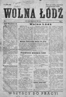Wolna Łódź 24 styczeń R. 1 1945 nr 1