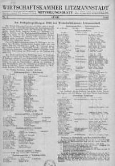 Wirtschaftskammer Litzmannstadt Mitteilungsblatt 1943 kwiecień nr 4