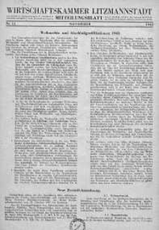 Wirtschaftskammer Litzmannstadt Mitteilungsblatt 1943 listopad nr 11
