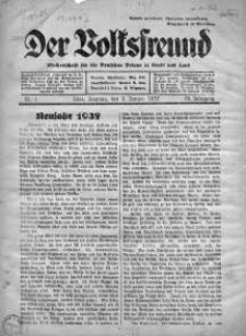 Der Volksfreund: Wochenschrift fur die Deutschen Polens in Stadt und Land 3 styczeń 1937 nr 1